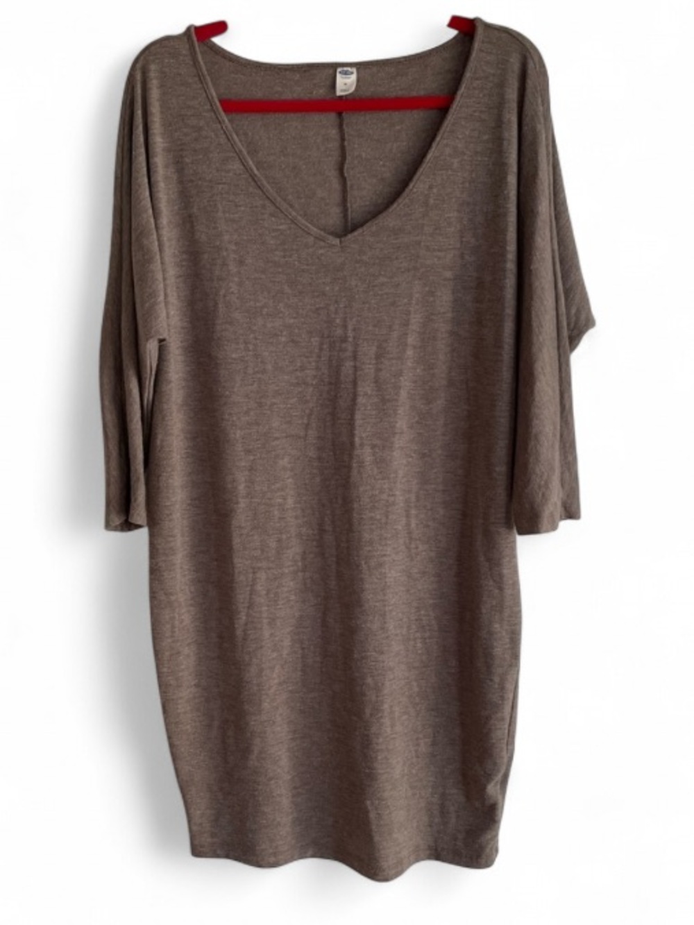 Old Navy Heather Brown V Neck Dolman Sleeve Knit Sweater Dress Size M